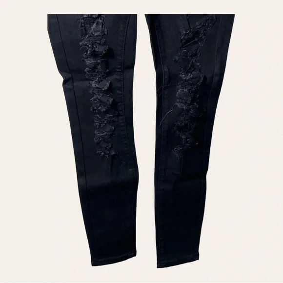 0546. SPECIAL A DISTRESSED DENIM JEANS SIZE 1 BLACK IN COLOR - Picture 7 of 13